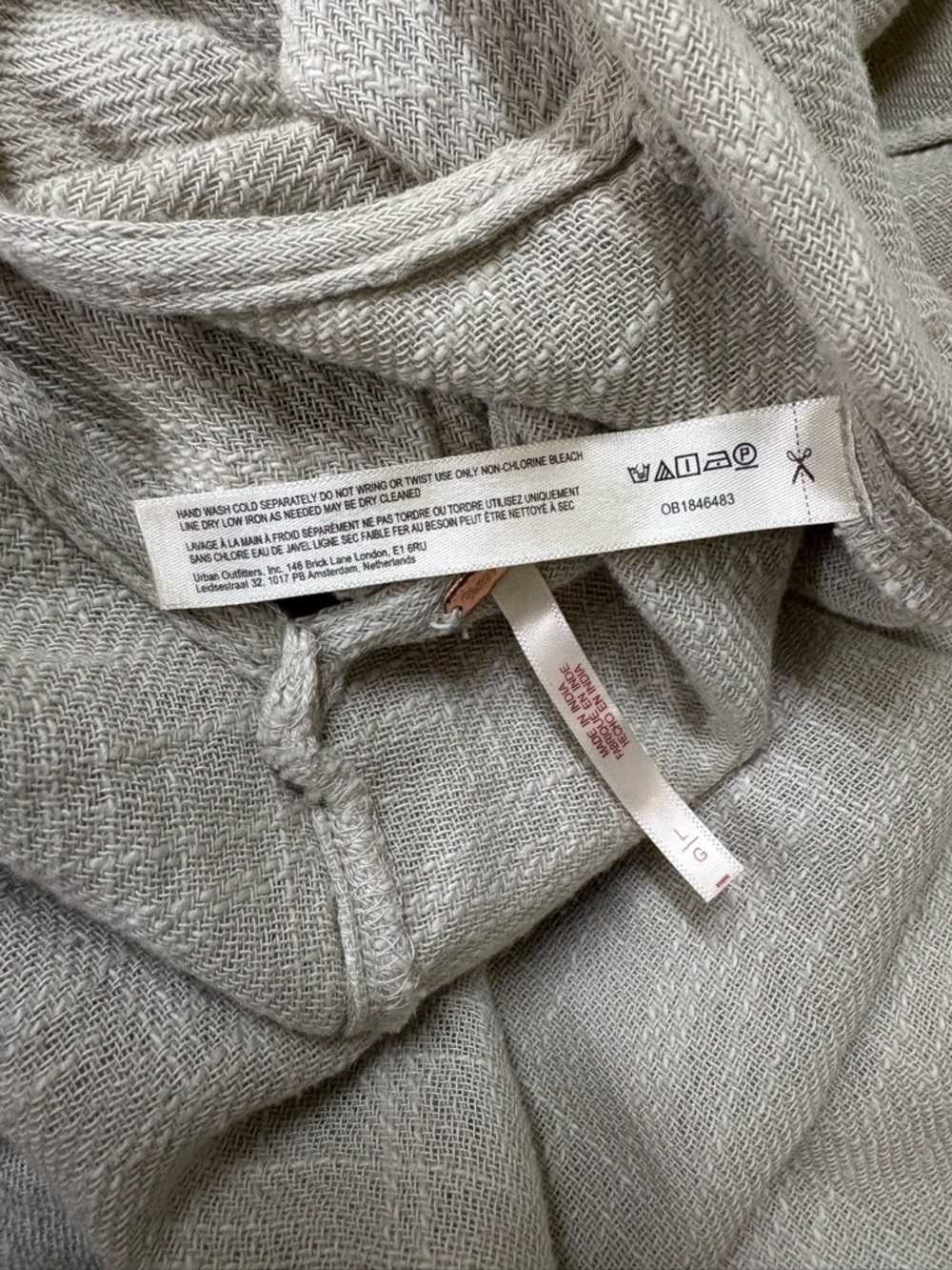Free People Cream Linen-Texture Drawstring Hem Jumpsuit - Picture 14 of 16